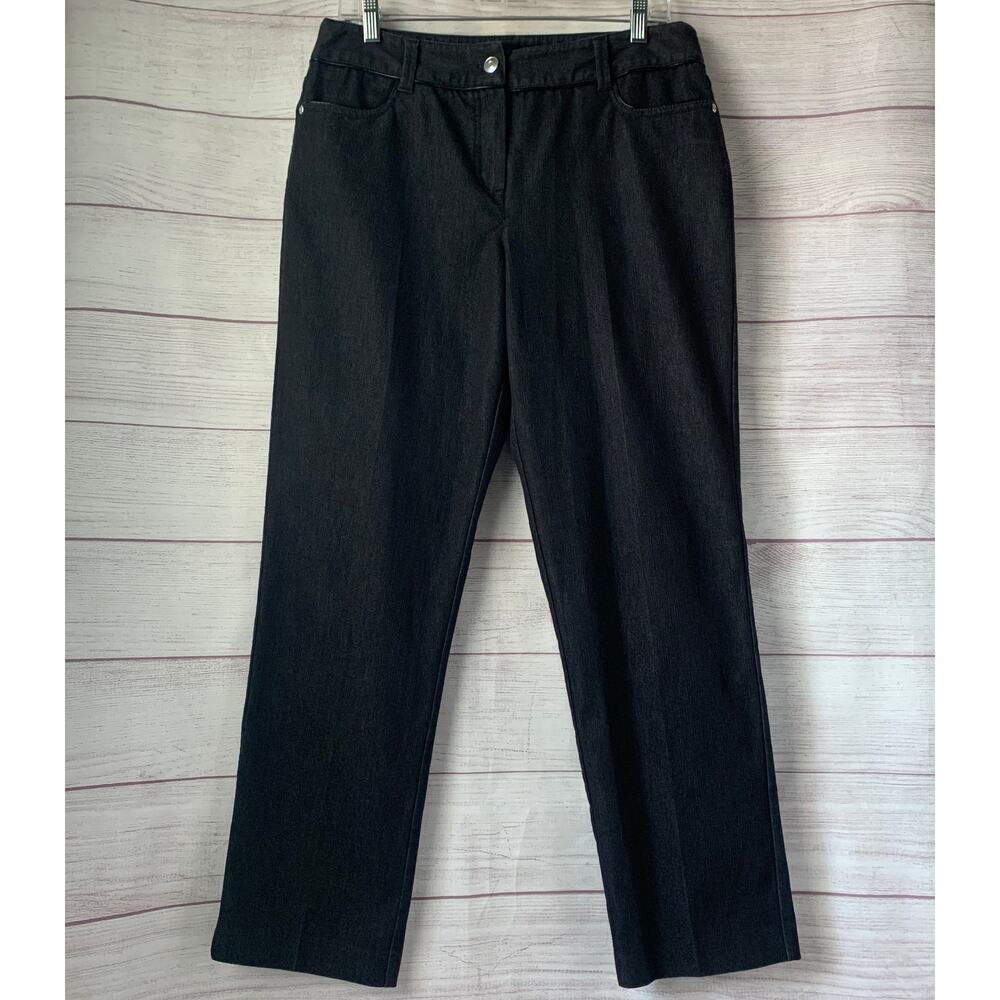 Larry Levine Charcoal Gray Denim Dress Pants Size 10